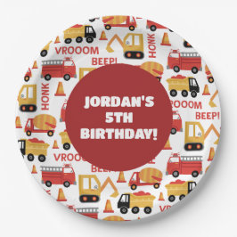 Vroom Honk Beep! Vrachtwagens Papieren Bordje