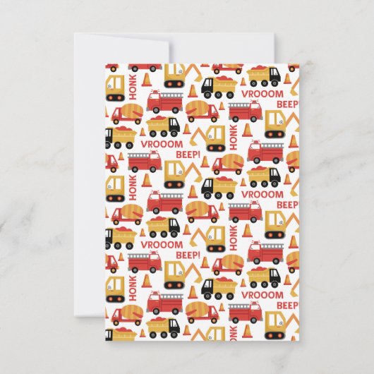 Vroom Toeter Piep! Vrachtwagens Bedankkaart (Achterkant)