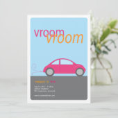 vroom vroom fille voiture invitation (Debout devant)