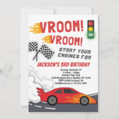 Vroom Vroom Race Car Anniversaire Fête Invitation (Devant)