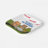 Vroom Vroom Racing Road House Boy Birthday Papieren Bordje (Gebogen)
