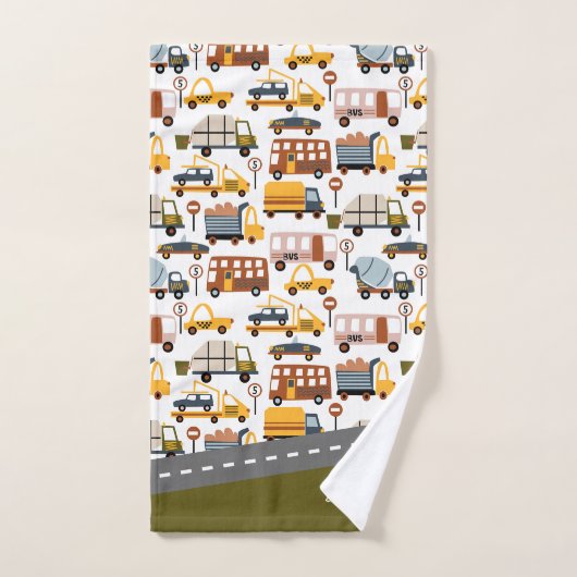 Vroom. Vroom. Tjonge auto en vervoerspatroon Bad Handdoek (Handdoek)