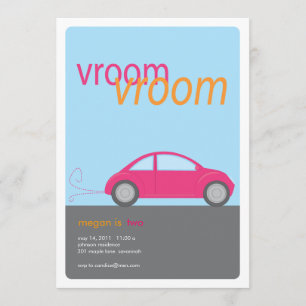 vroom vroom vroom fille voiture invitation à l'ann