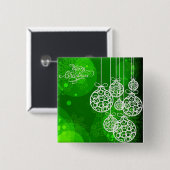 Vrory kerstballen 2 vierkante button 5,1 cm (Voorkant /achterkant)