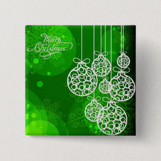 Vrory kerstballen 2 vierkante button 5,1 cm