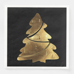 Vrory kerstboom Elegant Chic Faux Gold Foil Servet
