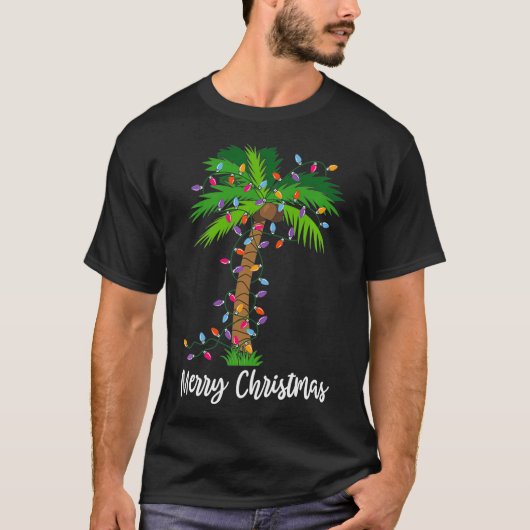 Vrory kerstlampjes palm Beach Pajama T-shirt (Voorkant)