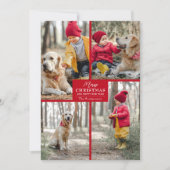 Vrory Kerstmis 4 Foto Collage Red Feestdagenkaart (Voorkant)