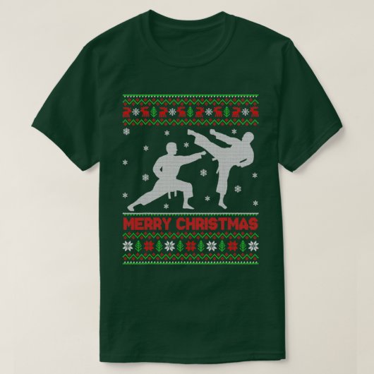 Vrory Kerstmis Karate Xmas Ugly Santa 1 T-shirt (Design voorkant)