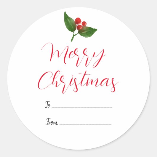 Vrory Kerstmis Modern Typografie | CadeauLabel Ronde Sticker (Voorkant)