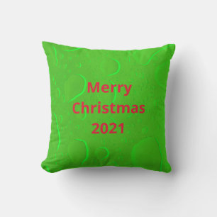 Vrory Kerstmis Neon Green Red Water Abstract Buitenkussen