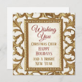 Vrory Kerstmis Prettige feestdagen Nieuwjaar Gold (Voorkant / Achterkant)