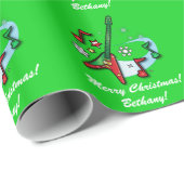 Vrory kerstnaam Rock Guitar Cadeaupapier (Rol Hoek)