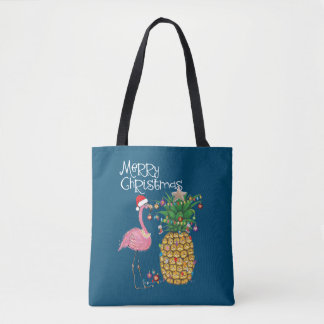 Vrory Kerstroze flamingo kerst Draagtas