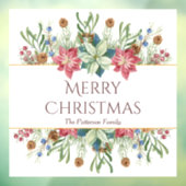 Vrory kerstWaterverf Winter Flowers Name Raamsticker (Vel 3)