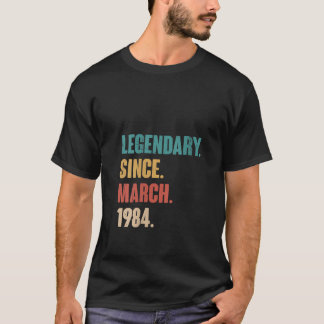 Vrouw 39 Jaar Oud Vintage 1984 Verjaardag Maart 39 T-shirt