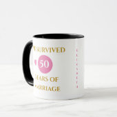 Vrouw 50 jaar huwelijk est jaar roze mok (Voorkant links)