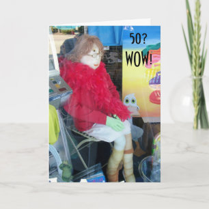 VROUW 50ste VERJAARDAG FUN-MANNEQUIN STIJL Kaart