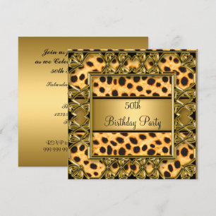 Vrouw 50ste verjaardagsfeest Jaguar uitnodiging