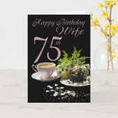 Vrouw 75 Verjaardag - de Vrouw van de Kaart van de (Gele Bloem)