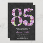 vrouw 85e verjaardag uitnodigingen , lavender nodi (Voorkant / Achterkant)
