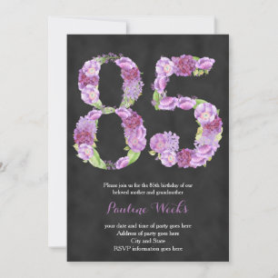 vrouw 85e verjaardag uitnodigingen , lavender nodi