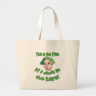 Vrouw aan de rand grote tote bag