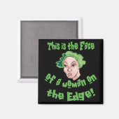 Vrouw aan de rand magneet (Voorkant / Achterkant)