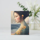 Vrouw aan de Shore Briefkaart (Staand voorkant)