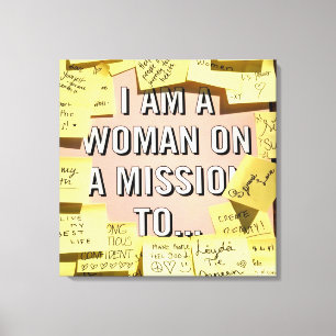 Vrouw aan een missie, Motivatie Canvas Afdruk