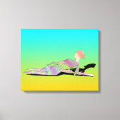 Vrouw aan een strand canvas afdruk (Voorkant)