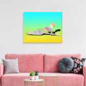 Vrouw aan een strand canvas afdruk (Insitu (Woonkamer))