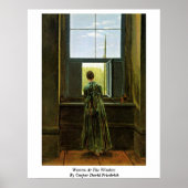 Vrouw aan het raam van Caspar David Friedrich Poster (Voorkant)
