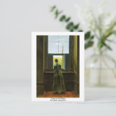 Vrouw aan het raam van Friedrich Caspar David Briefkaart (Staand voorkant)