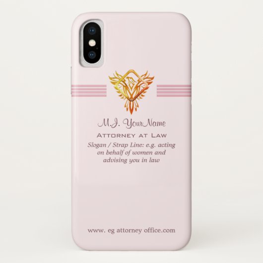 Vrouw Aanklager naam, slogan, phoenix logo Case-Mate iPhone Case (Achterkant)