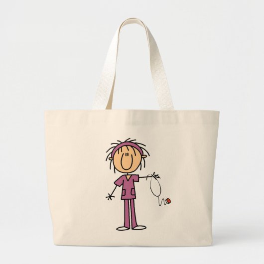 Vrouw aanvinken Afbeelding verpleegster Grote Tote Bag (Voorkant)