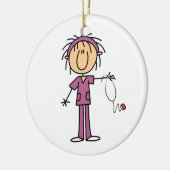 Vrouw aanvinken Afbeelding verpleegster Keramisch Ornament (Links)