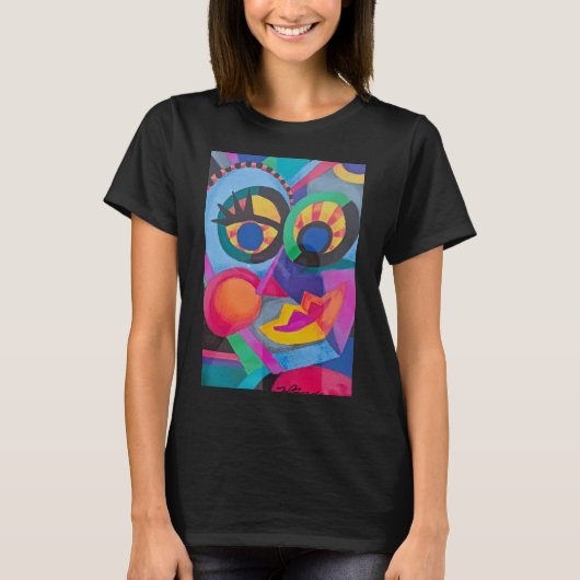 Vrouw Abstract gezicht T-shirt (Voorkant)