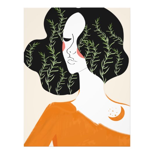 Vrouw Abstract Minimal Wall Art Print Rustiek Foto Afdruk (Voorkant)