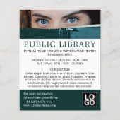 Vrouw achter Boek, bibliotheek Adverteren Flyer (Voorkant)