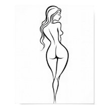 Vrouw Achteraanzicht Minimalistische Lijnkunstsche