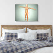 Vrouw, aders, zenuwstelsel en zenuwstelsel canvas afdruk (Insitu (Slaapkamer))