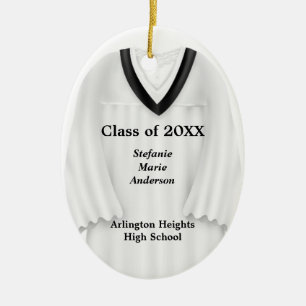 Vrouw Afstudeerder Geit White en Black Ornament