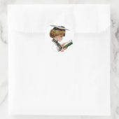  vrouw Afstuderen Ronde Sticker (Tas)