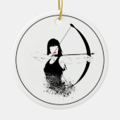 Vrouw Archer Keramisch Ornament (Voorkant)