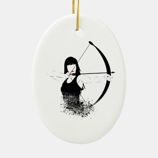 Vrouw Archer Keramisch Ornament (Achterkant)