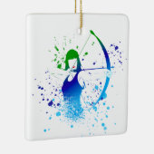 Vrouw Archer Paint Splash Keramisch Ornament (Rechts)