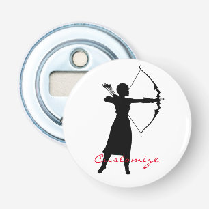 Vrouw Archer Silhouette Thunder_Cove Button Flesopener