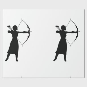 Vrouw Archer Silhouette Thunder_Cove Cadeaupapier
