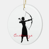 Vrouw Archer Silhouette Thunder_Cove Keramisch Ornament (Links)